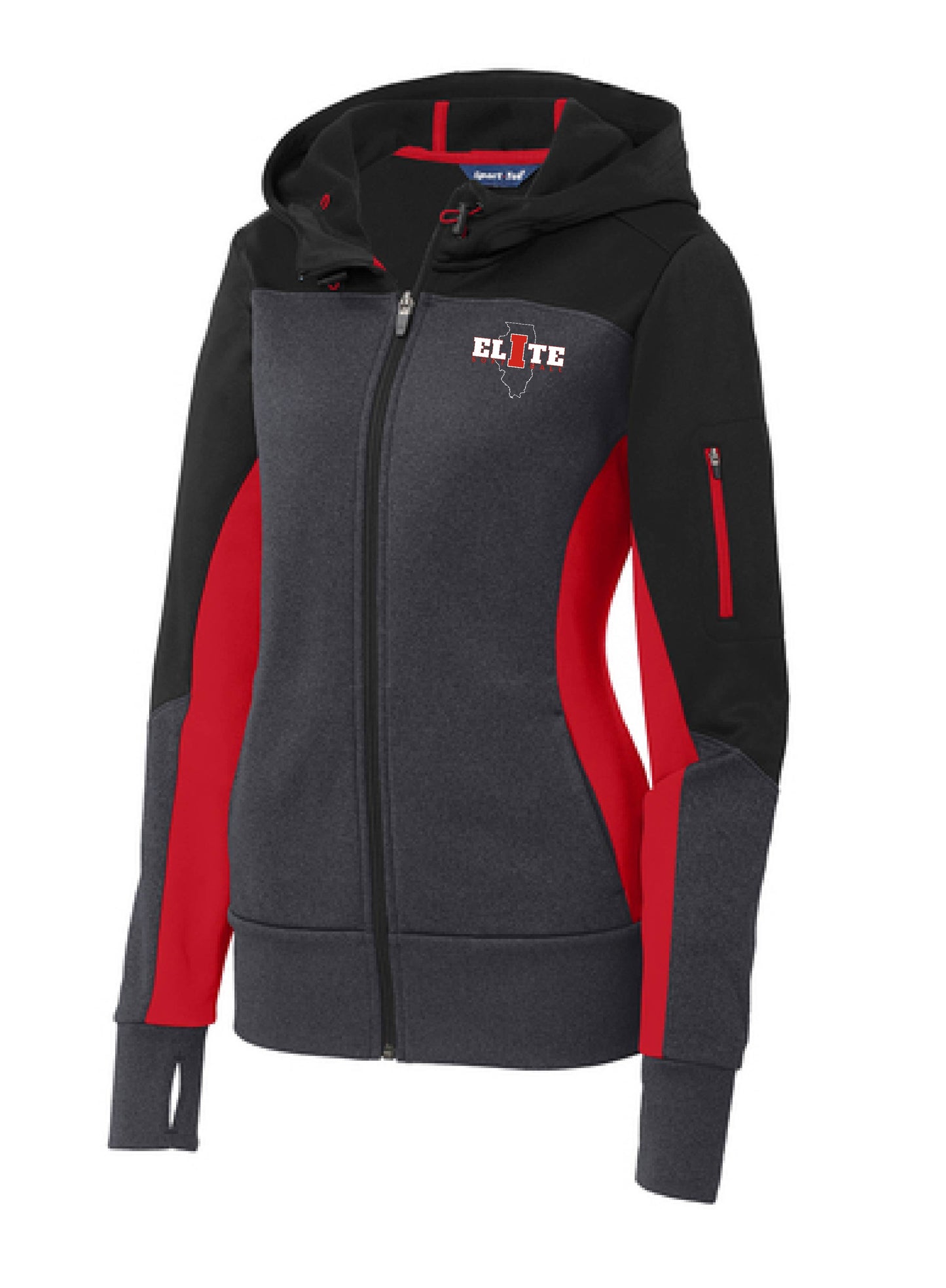 IL ELITE COLOR BLOCK FULL ZIP HOODED JACKET (UNISEX & WOMENS)