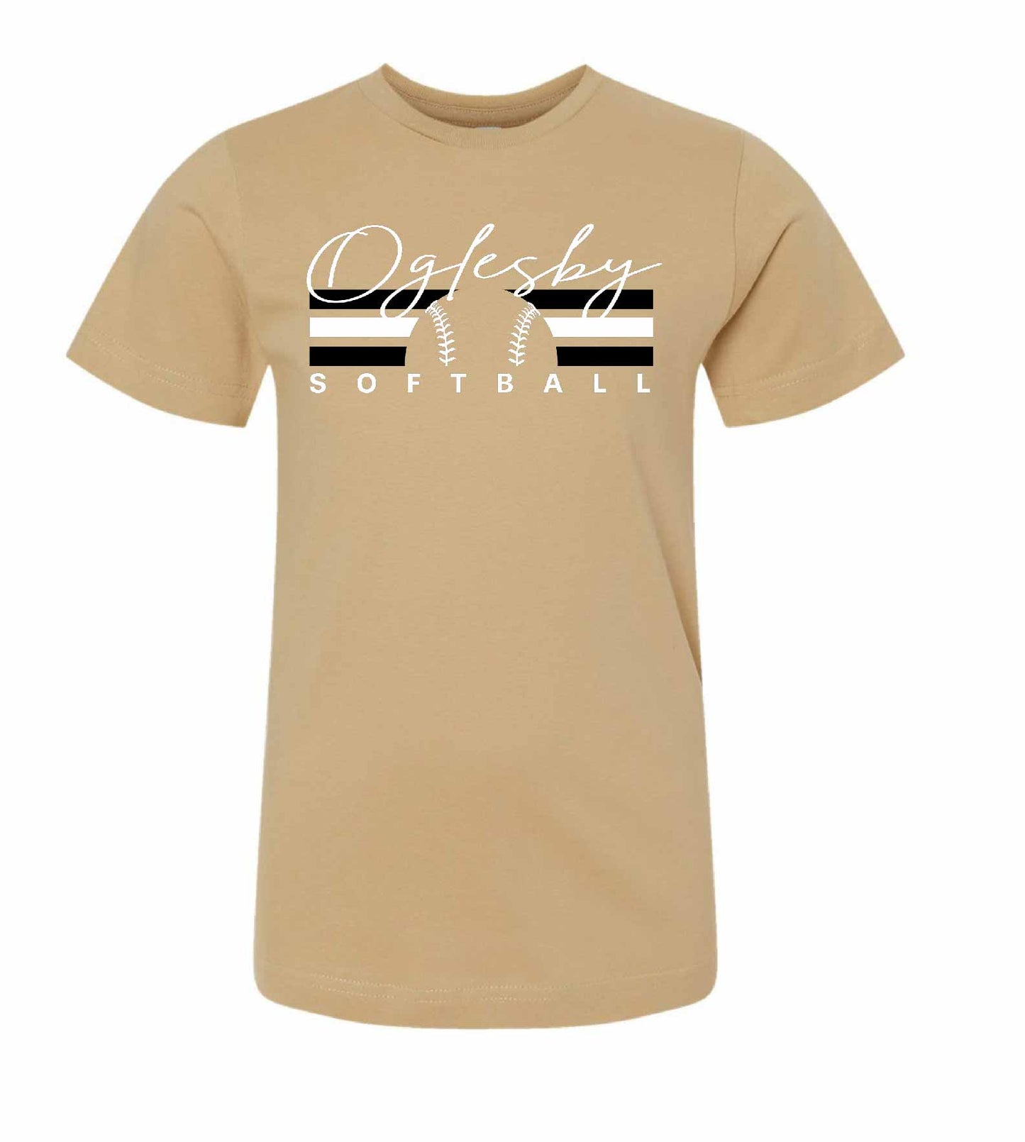 STRIPE OGLESBY SOFTBALL TEAM COLOR SOLID COTTON TSHIRTS