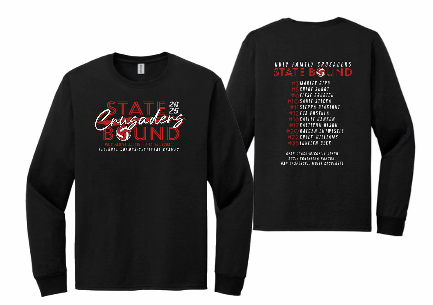 HF CRUSADERS STATE BOUND VOLLEYBALL (VARIOUS STYLES)