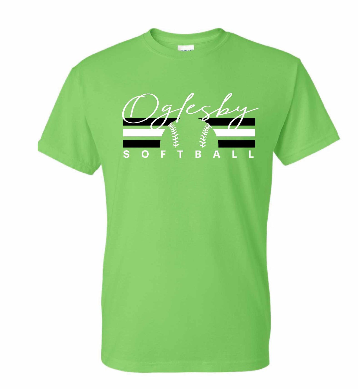 STRIPE OGLESBY SOFTBALL TEAM COLOR SOLID COTTON TSHIRTS
