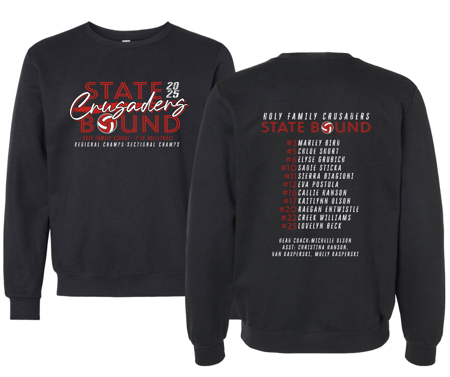 HF CRUSADERS STATE BOUND VOLLEYBALL (VARIOUS STYLES)