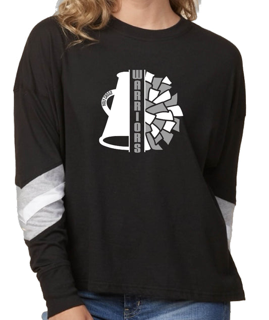 HCS WARRIORS MEGAPHONE/POM WOMENS T& LONG SLEEVE