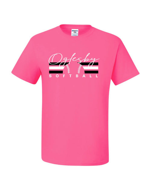 STRIPE OGLESBY SOFTBALL TEAM COLOR SOLID COTTON TSHIRTS