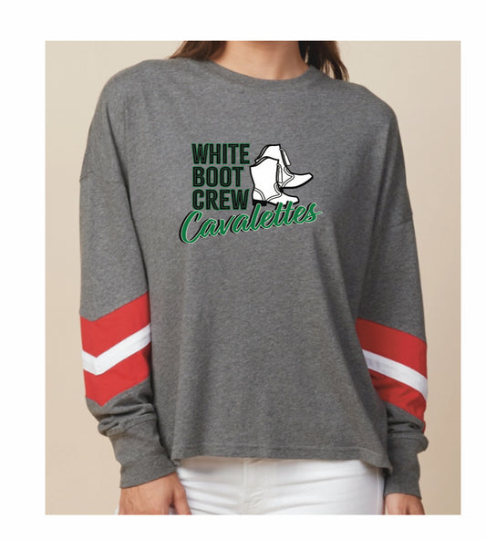 WHITE BOOT CREW  BOOT WOMENS LONG SLEEVE