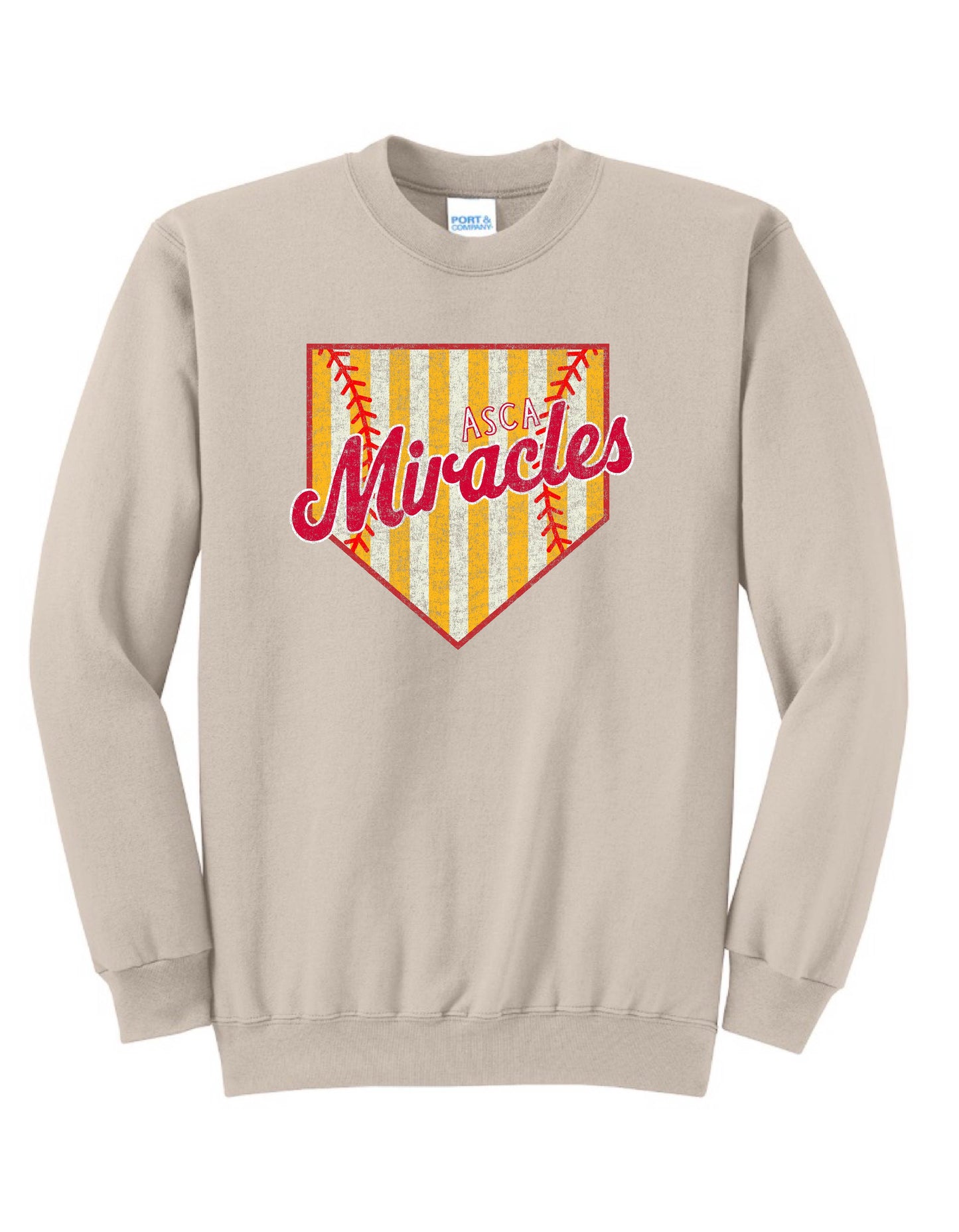 ASCA - SOFTBALL home plate - CREWNECK (MULTIPLE OPTIONS)
