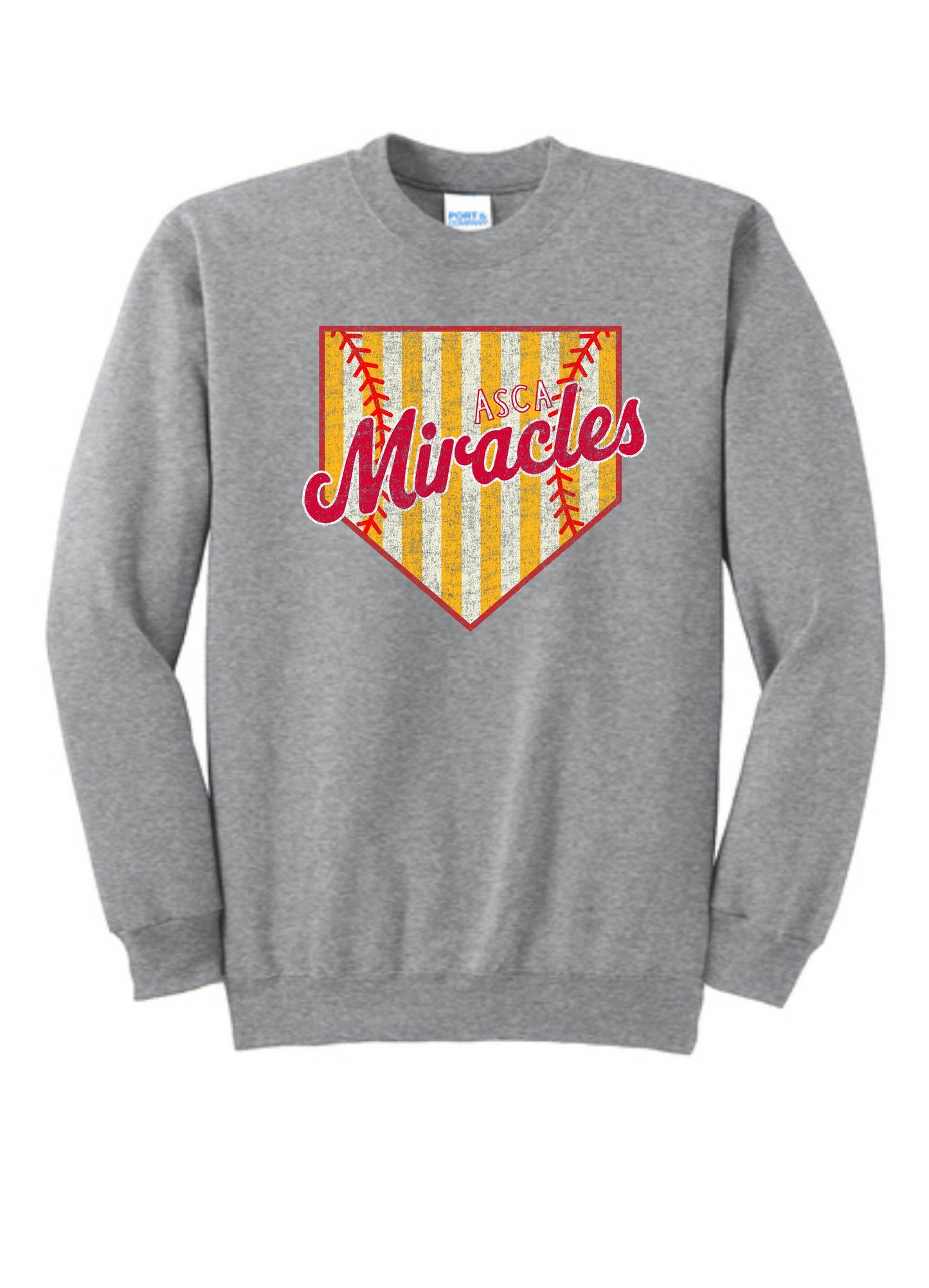 ASCA - SOFTBALL home plate - CREWNECK (MULTIPLE OPTIONS)