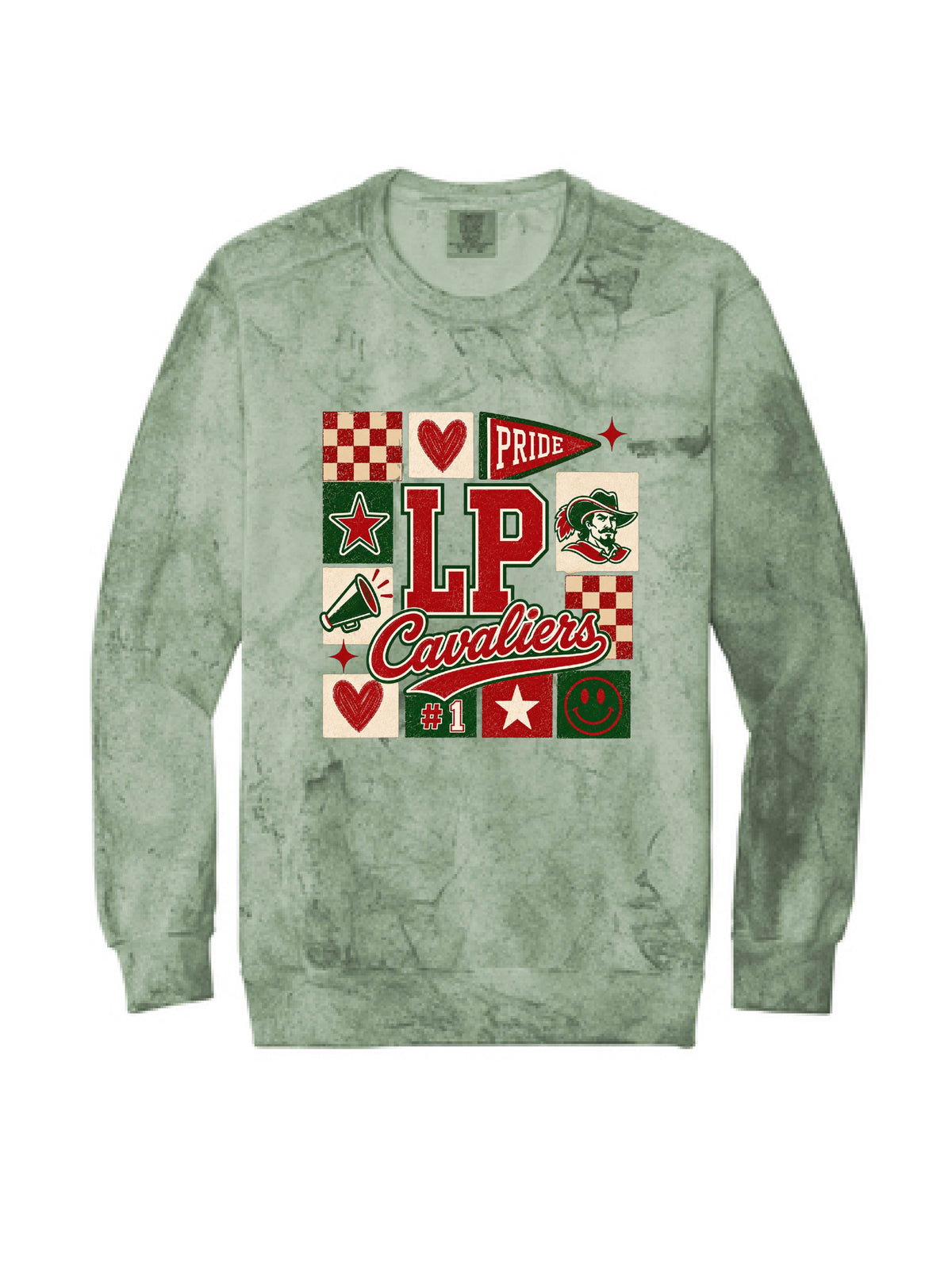 LP CHEER SQUARE COLLAGE -   CREWNECKS