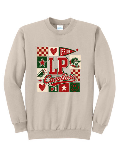 LP CHEER SQUARE COLLAGE -   CREWNECKS