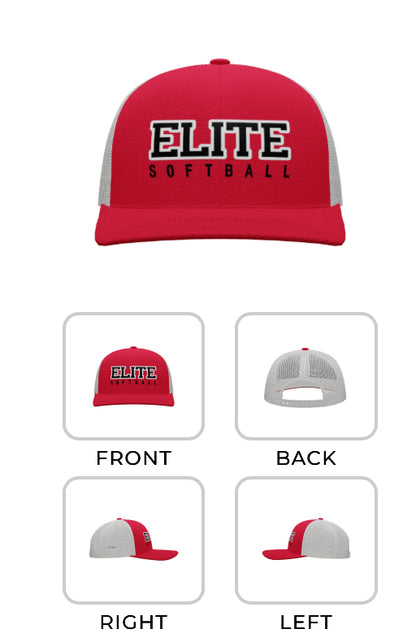 ELITE SOFTBALL SNAPBACK TRUCKER HAT (RED OR BLACK)