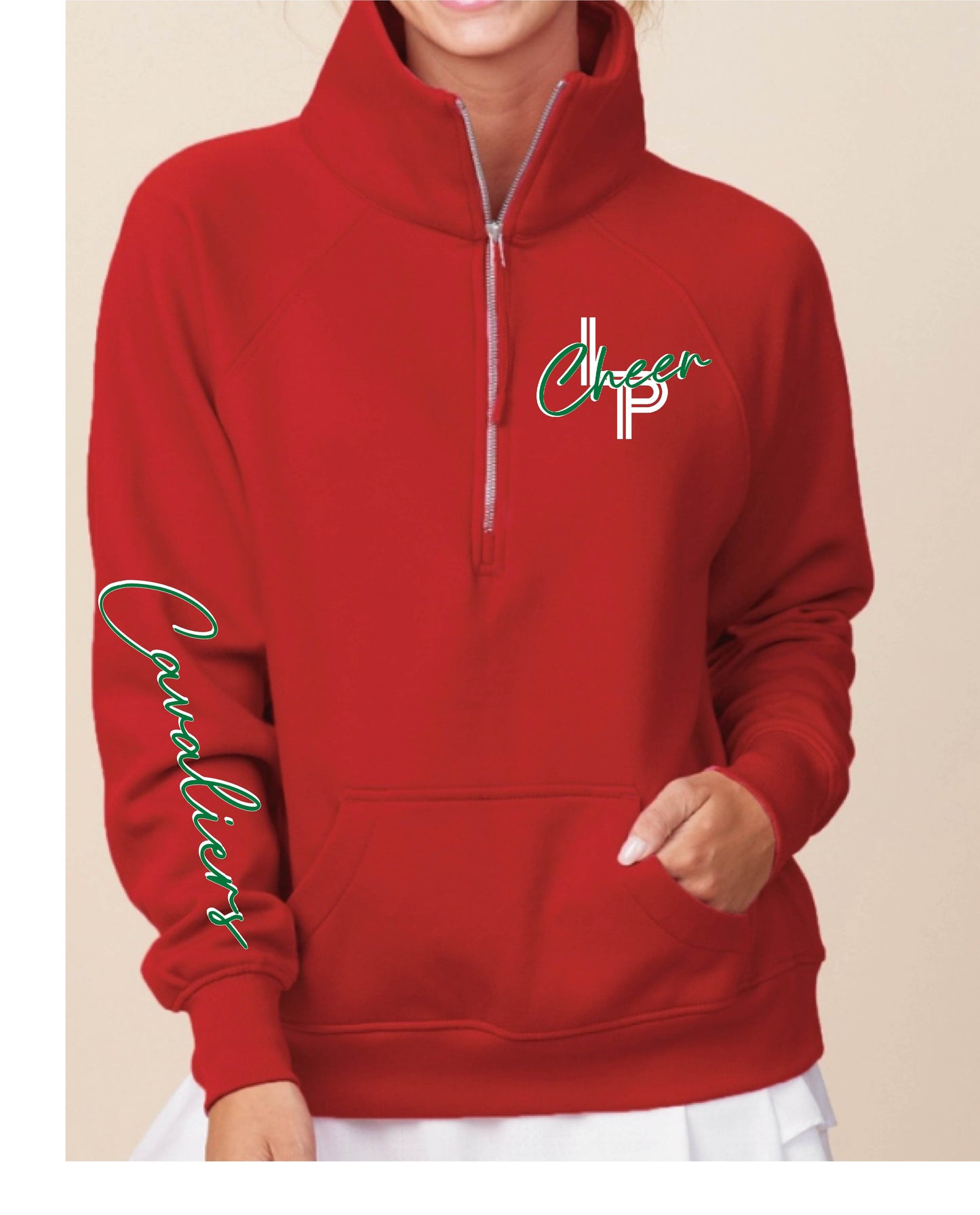 WOMENS LP CHEER  F/B DESIGN 1/4 ZIP (MULTIPLE OPTIONS)