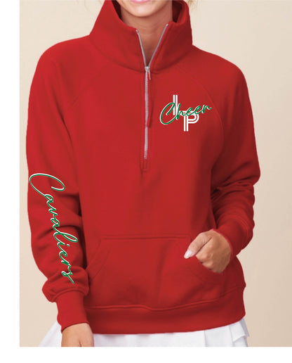 WOMENS LP CHEER  F/B DESIGN 1/4 ZIP (MULTIPLE OPTIONS)