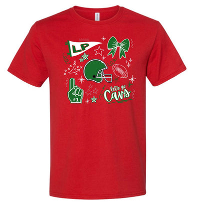 LP FOOTBALL COLLAGE ON RED (T’S, HOODIES, CREWS)