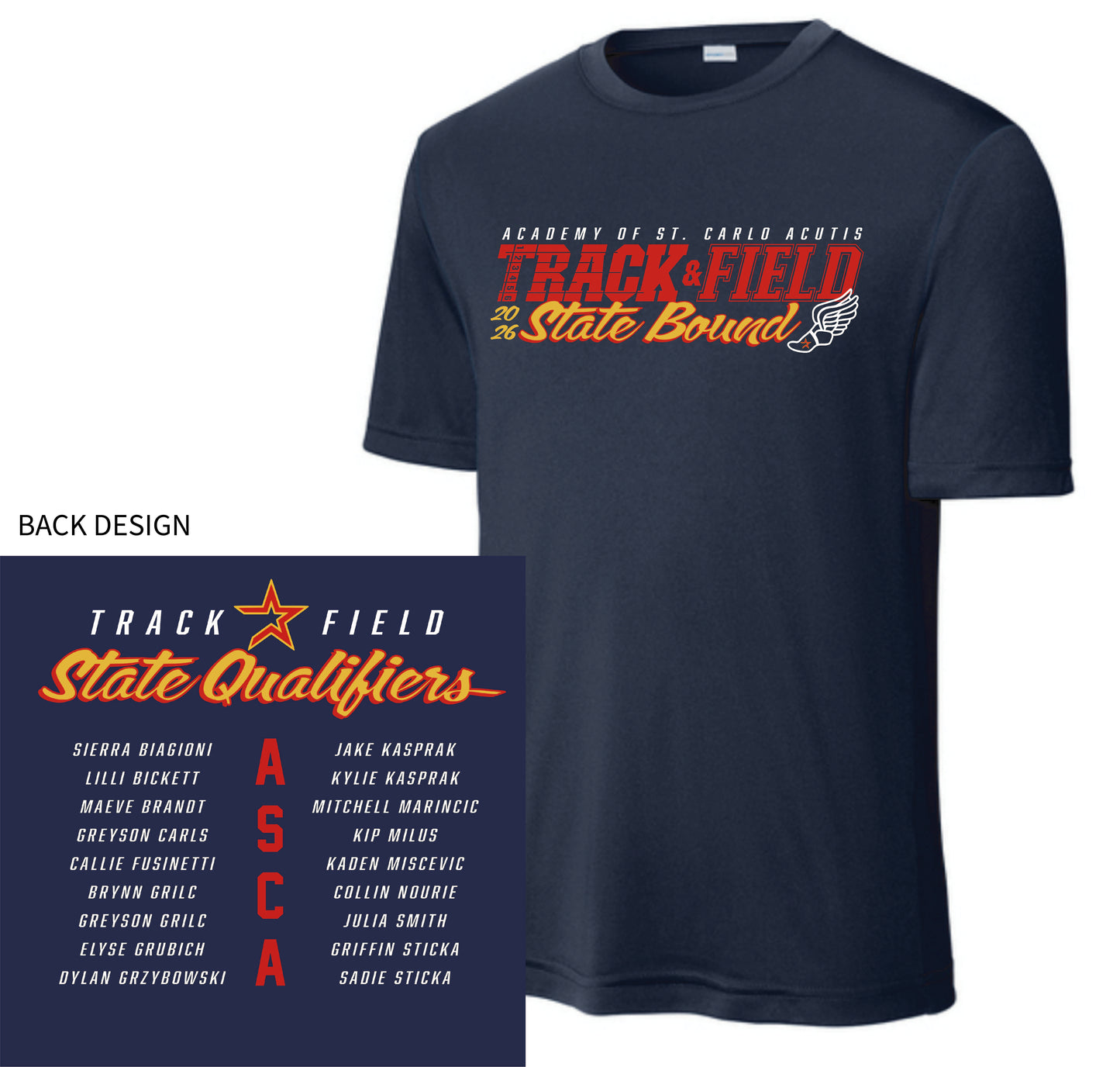 ASCA State bound TRACK AND FIELD  - T SHIRTS